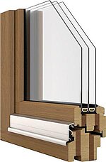 Querschnitt einer Balkontür aus Holz