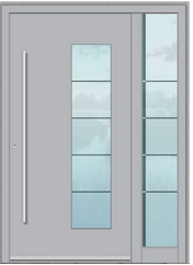 Haustür aus Aluminium mit Seitenteil und Klarglas