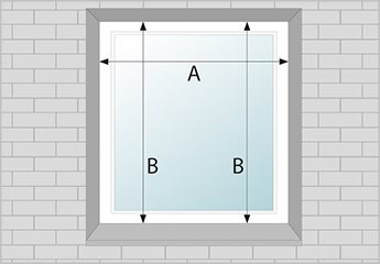 Skizze Fenster mit Pfeilen für die Maße